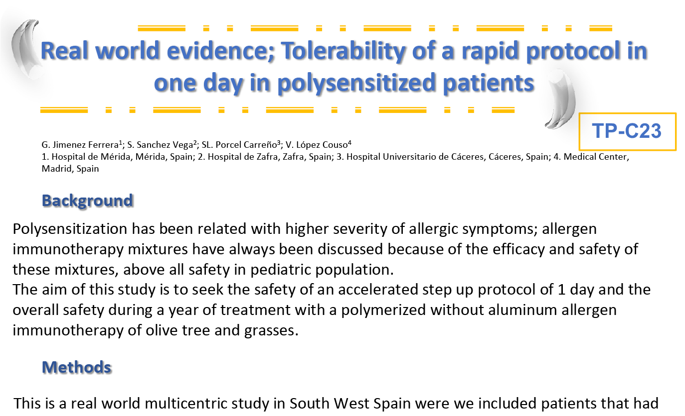 Real world evidence; Tolerability of a rapid protocol in one day in polysensitized patients