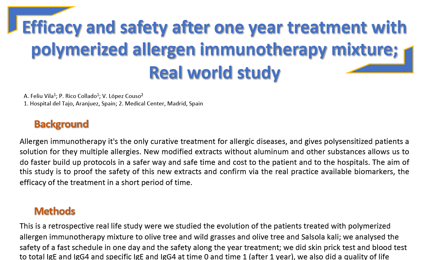 Efficacy and safety after one year treatment with polymerized allergen immunotherapy mixture; Real world study